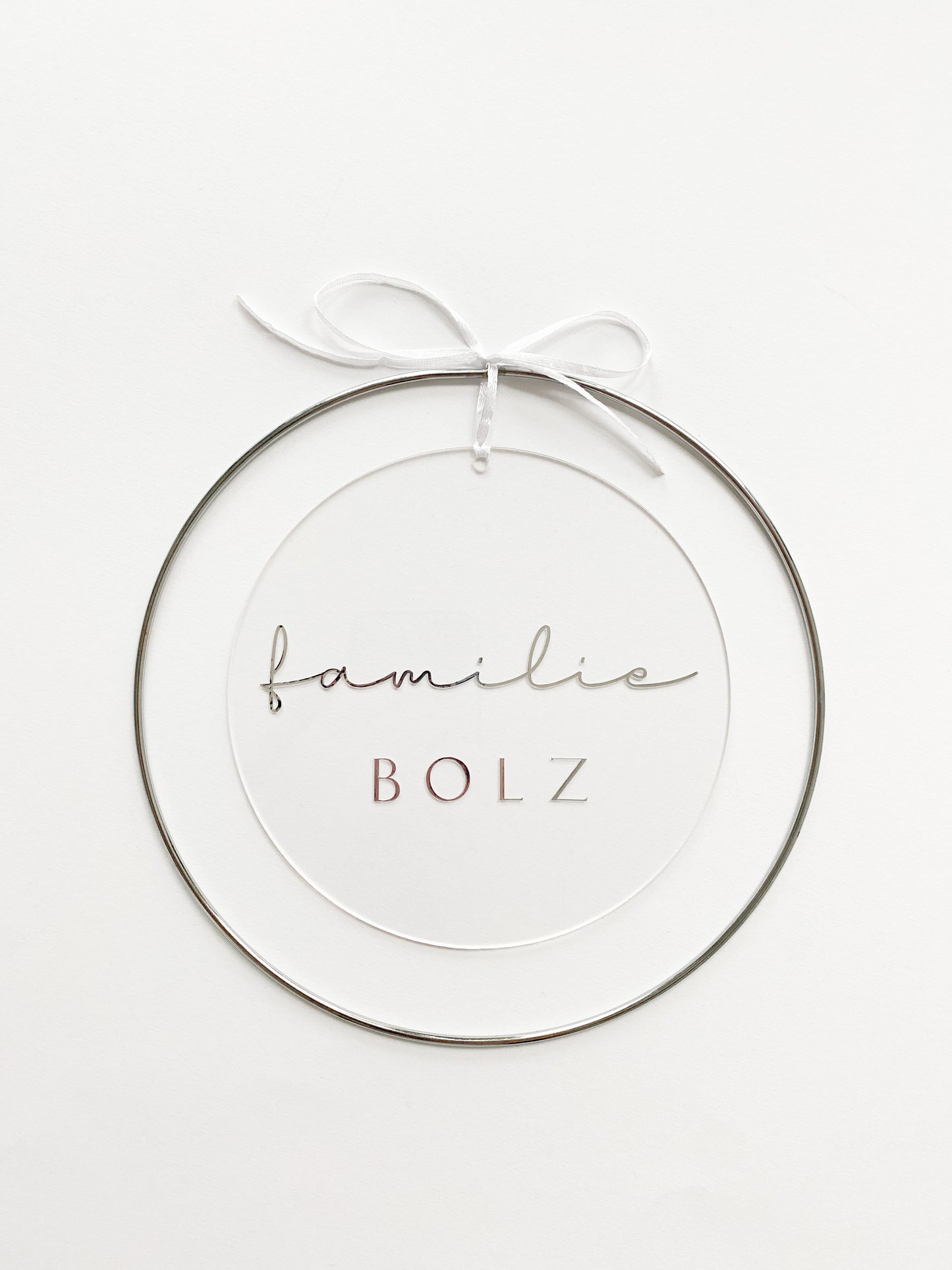 Türschild aus Acrylglas mit Familienname | 15 x 15 cm | personalisiert | mit oder ohne Metallring
