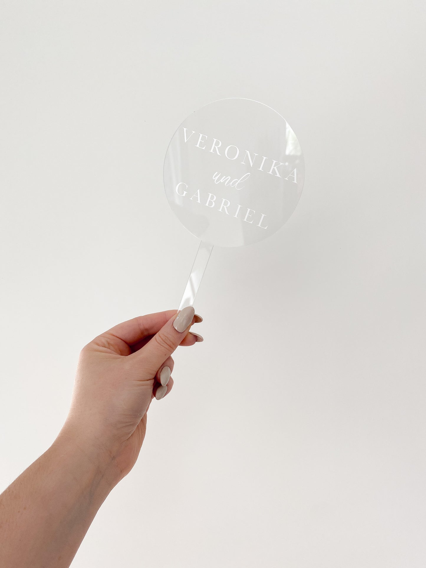 Personalisierter Cake Topper aus Acrylglas | Runde Form | Kuchendeko für jeden Anlass