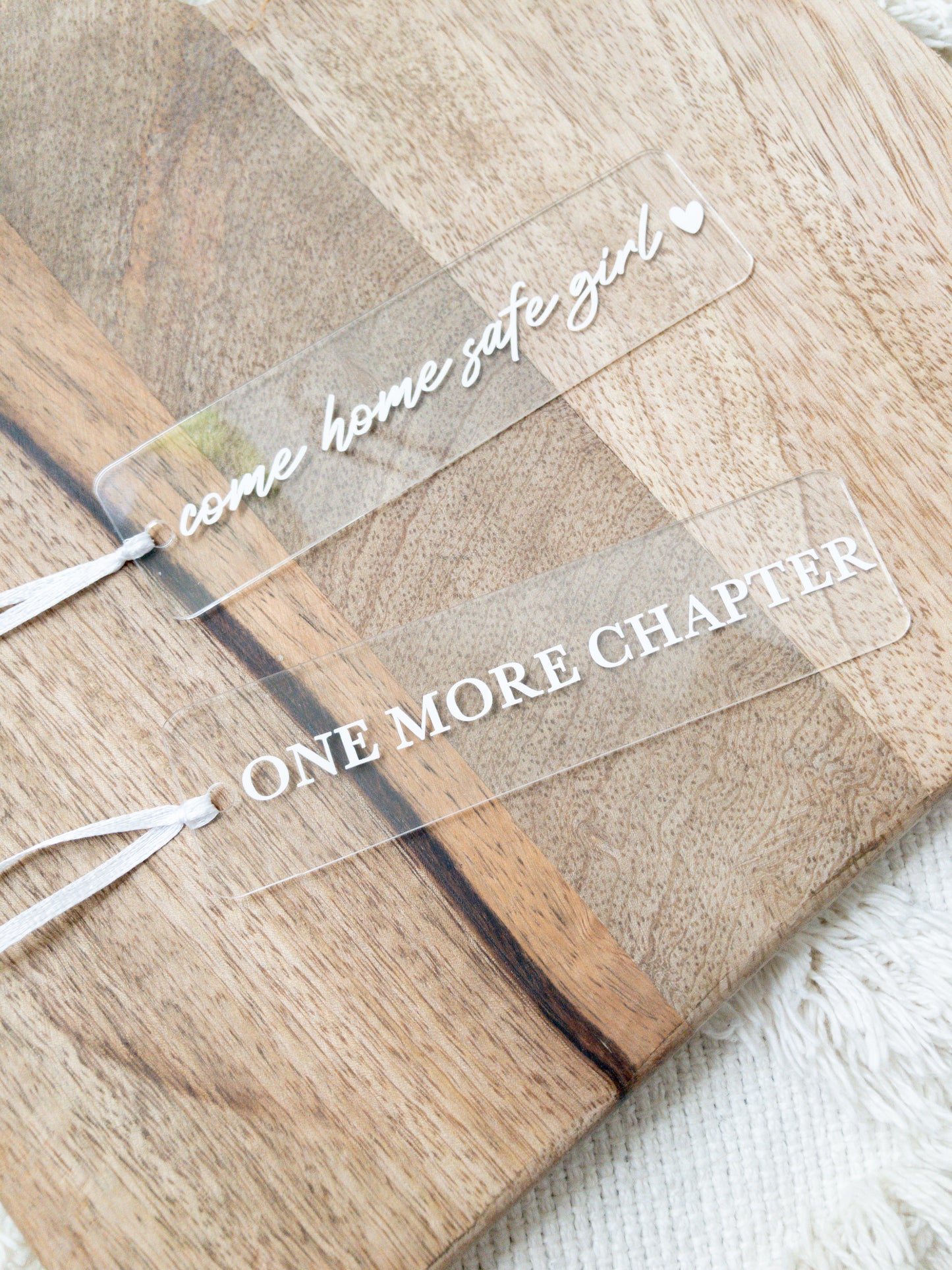 Kleines Lesezeichen aus Acrylglas | 12 x 3 cm klein | personalisiert