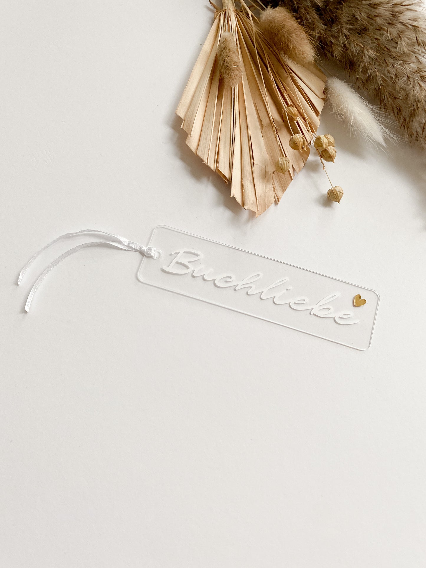 Kleines Lesezeichen aus Acrylglas | 12 x 3 cm klein | personalisiert