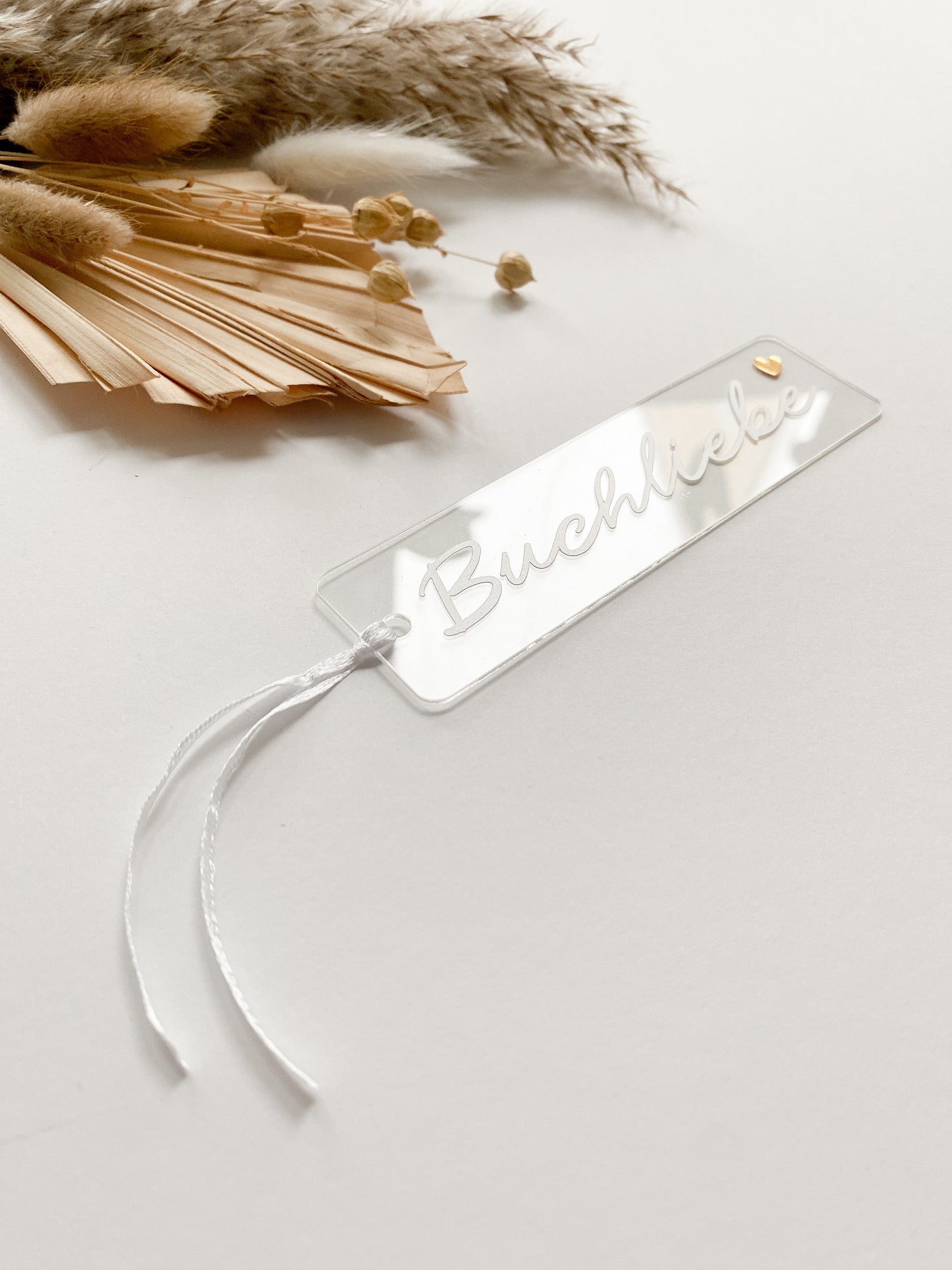 Kleines Lesezeichen aus Acrylglas | 12 x 3 cm klein | personalisiert