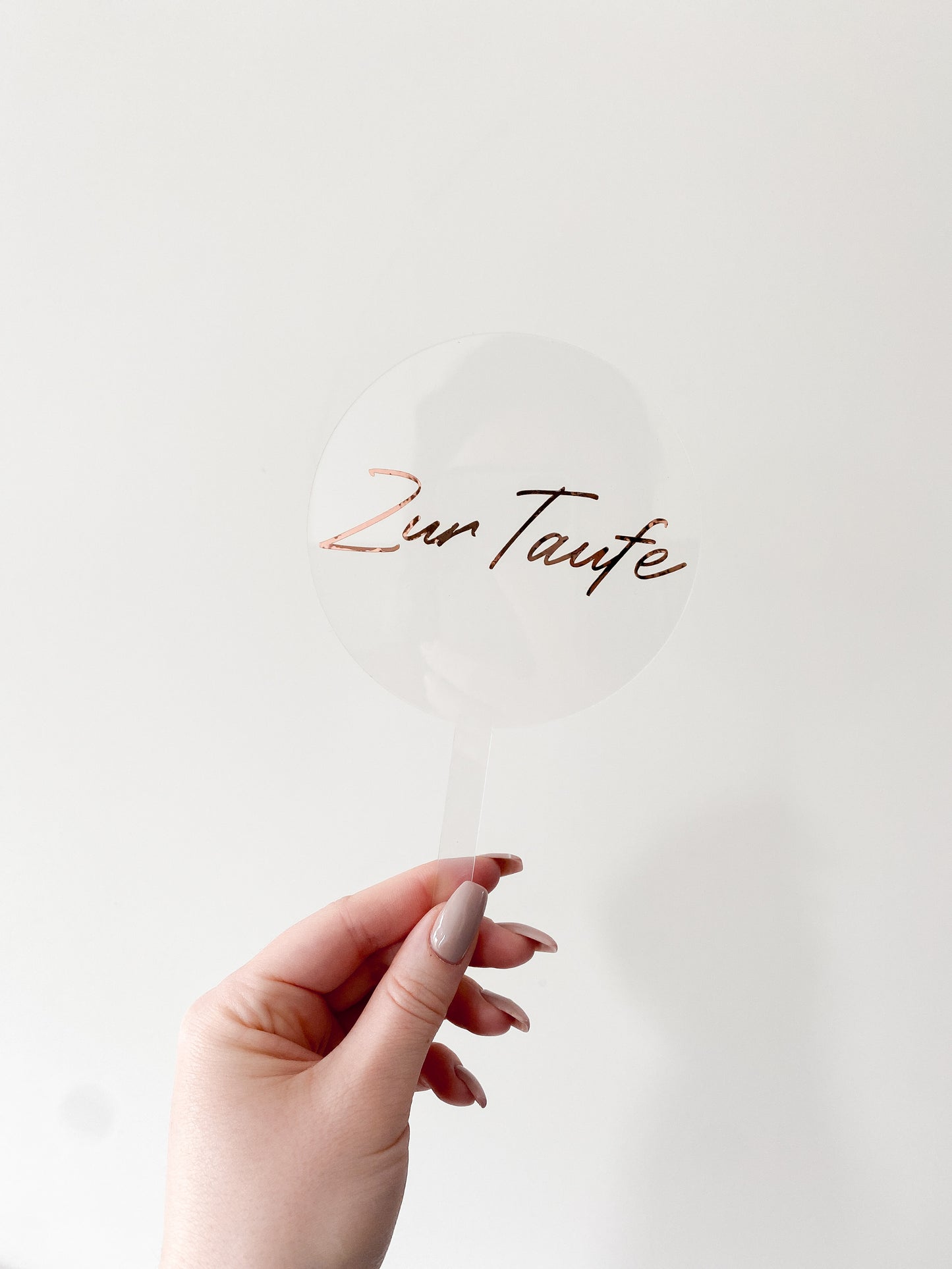 Personalisierter Cake Topper aus Acrylglas | Runde Form | Kuchendeko für jeden Anlass