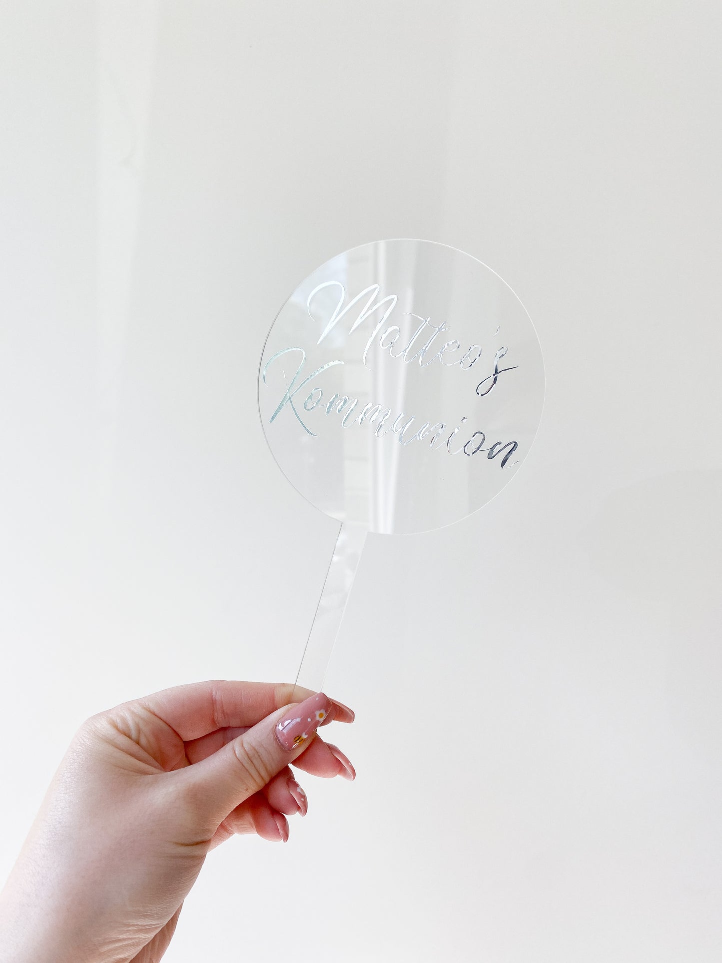 Personalisierter Cake Topper aus Acrylglas | Runde Form | Kuchendeko für jeden Anlass