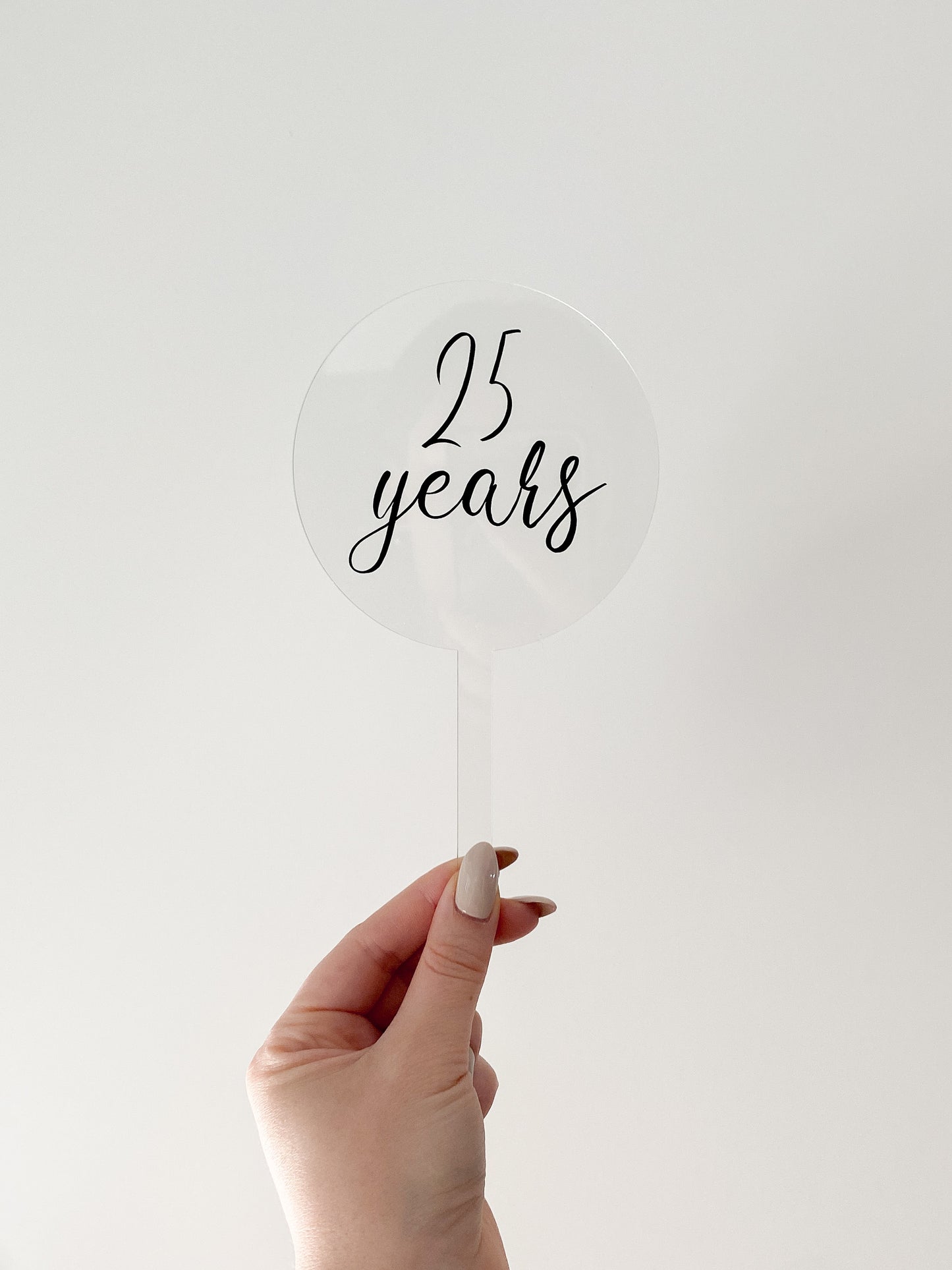 Personalisierter Cake Topper aus Acrylglas | Runde Form | Kuchendeko für jeden Anlass