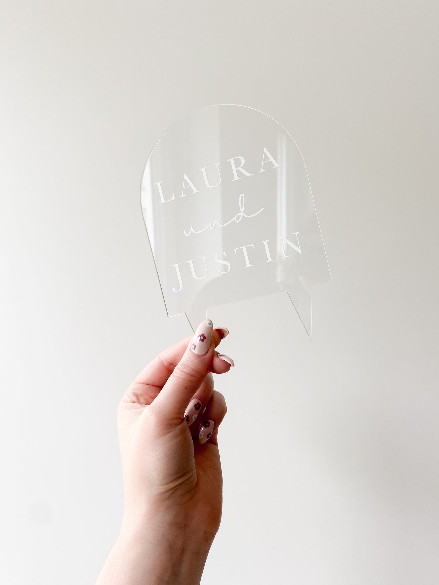 Personalisierter Cake Topper aus Acrylglas | Halbbogen Form | Kuchendeko für jeden Anlass