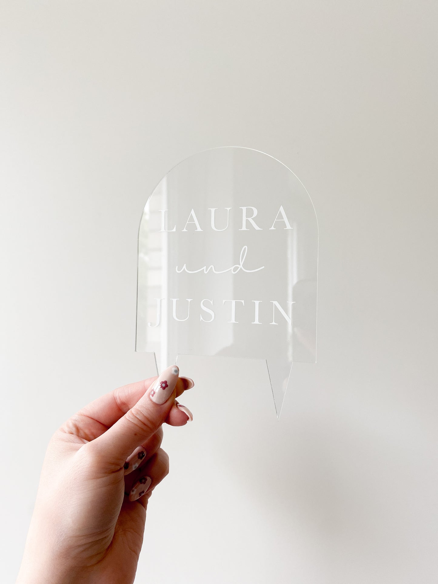 Personalisierter Cake Topper aus Acrylglas | Halbbogen Form | Kuchendeko für jeden Anlass