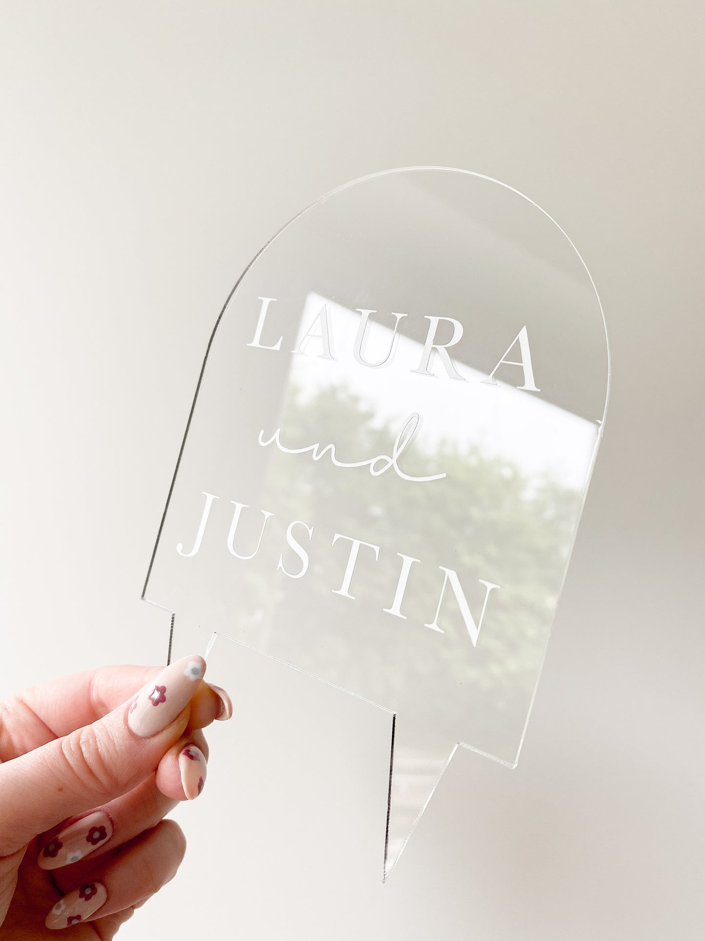 Personalisierter Cake Topper aus Acrylglas | Halbbogen Form | Kuchendeko für jeden Anlass