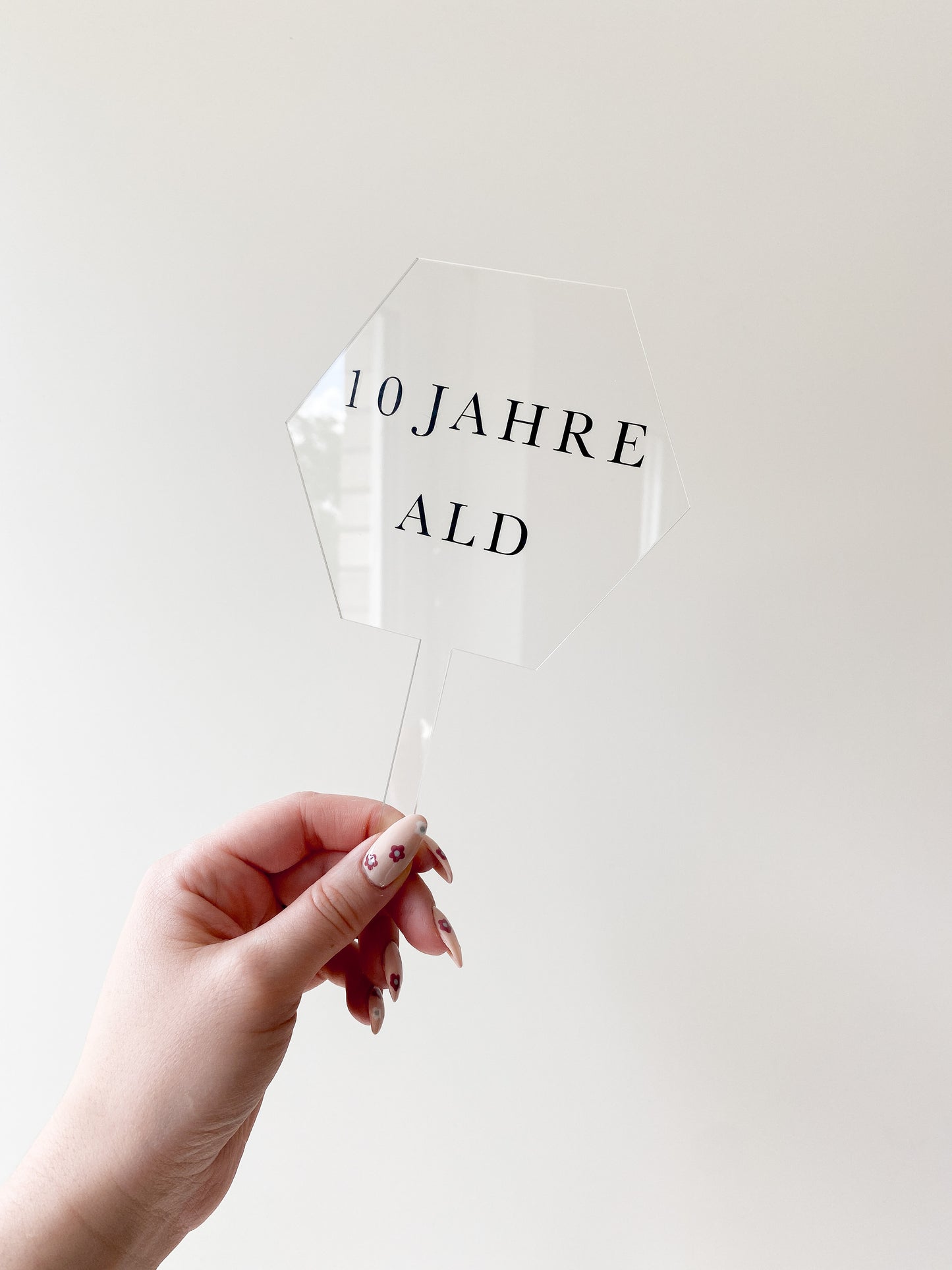 Personalisierter Cake Topper aus Acrylglas | Hexagon Form | Kuchendeko für jeden Anlass