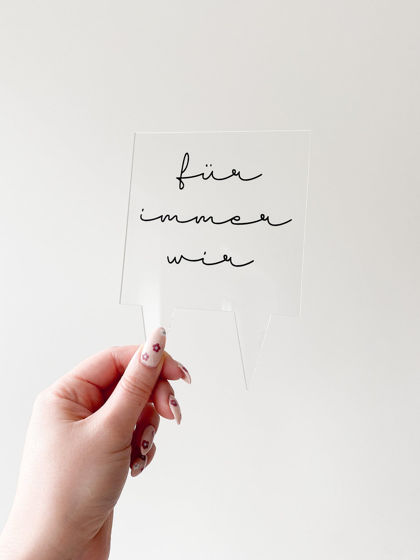 Personalisierter Cake Topper aus Acrylglas | Quadrat Form | Kuchendeko für jeden Anlass