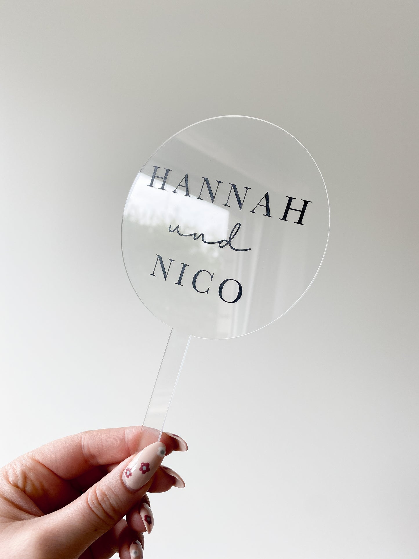 Personalisierter Cake Topper aus Acrylglas | Runde Form | Kuchendeko für jeden Anlass