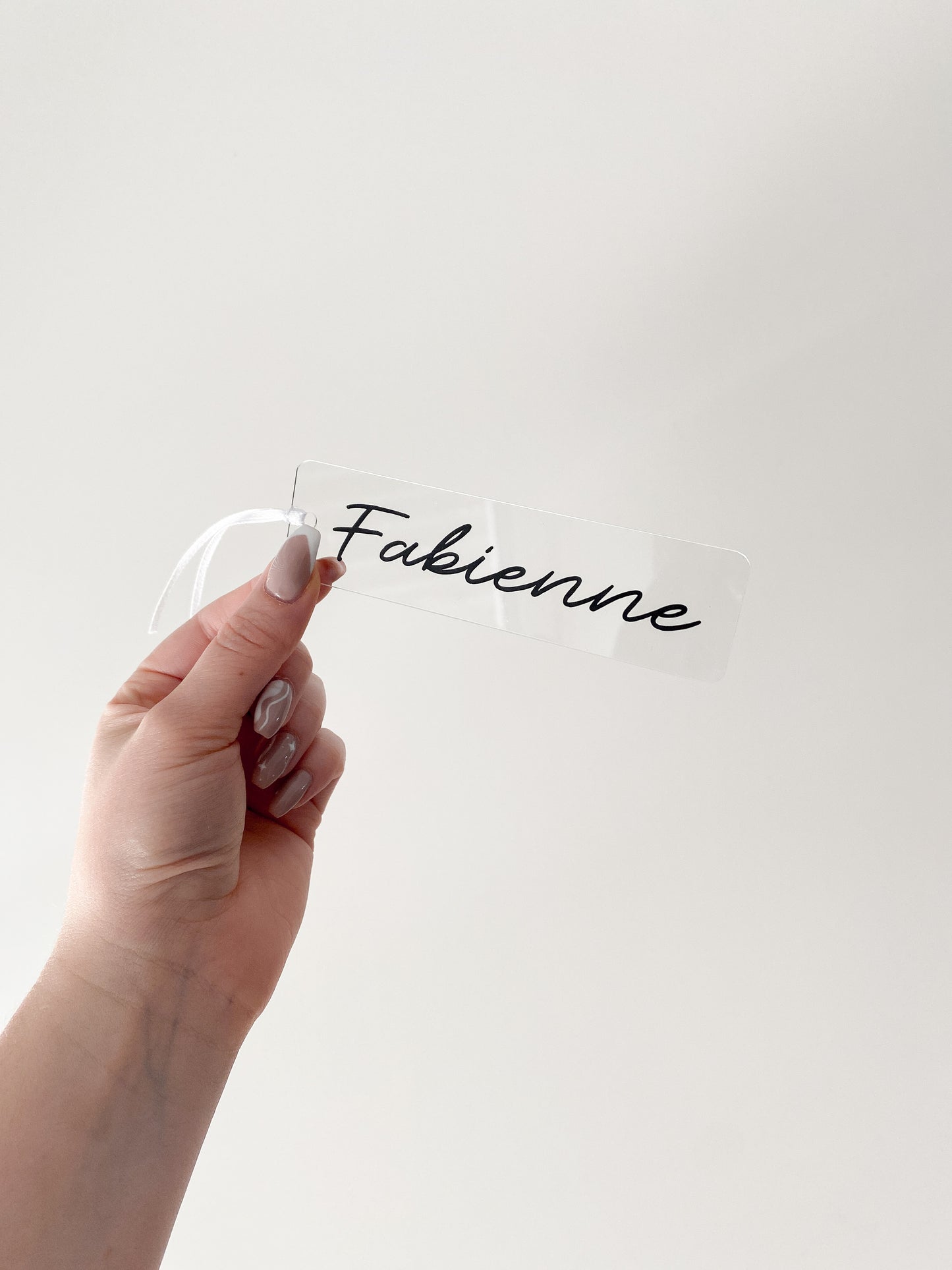 Kleines Lesezeichen aus Acrylglas | 12 x 3 cm klein | personalisiert