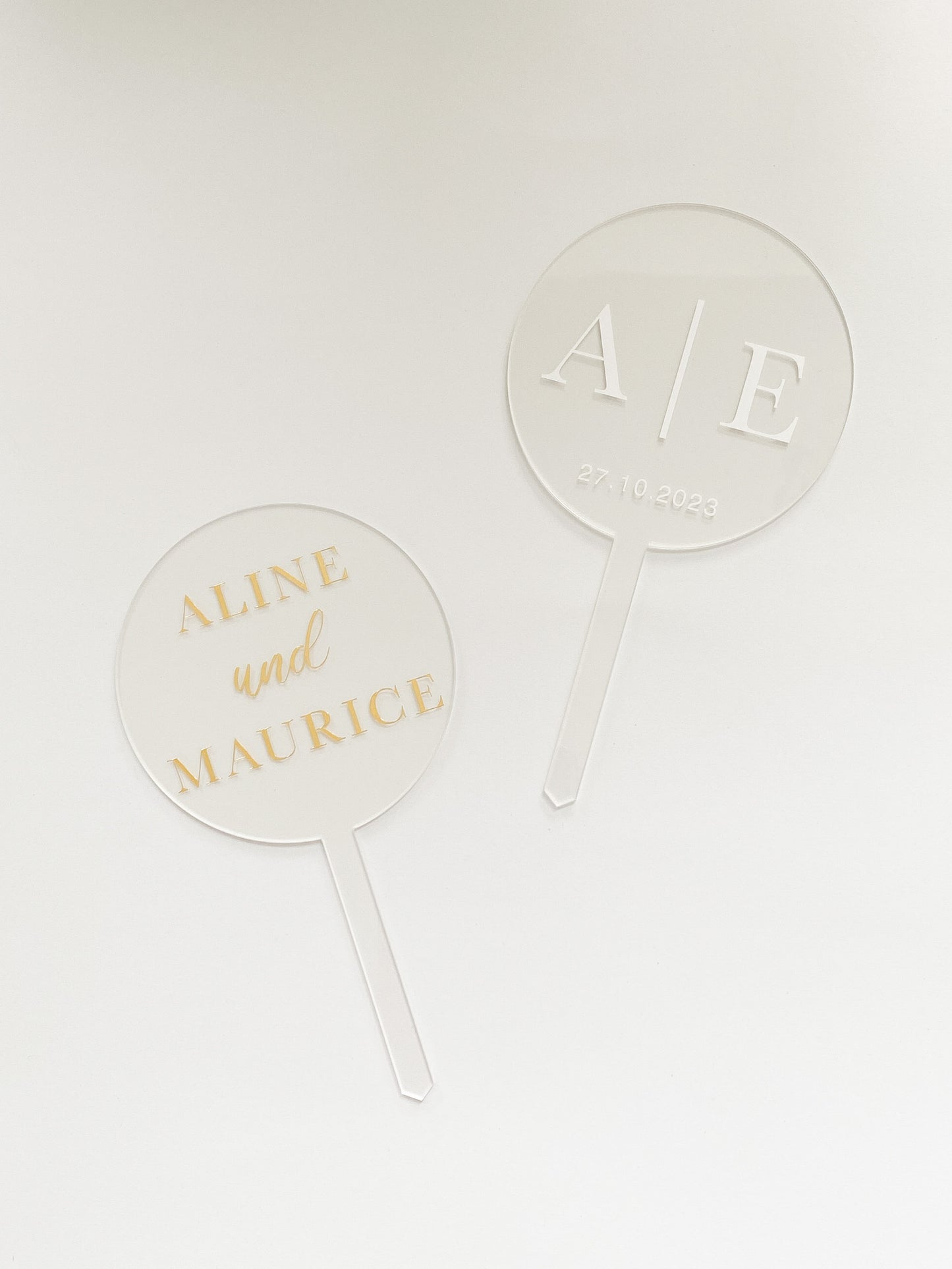 Personalisierter Cake Topper aus Acrylglas | Runde Form | Kuchendeko für jeden Anlass