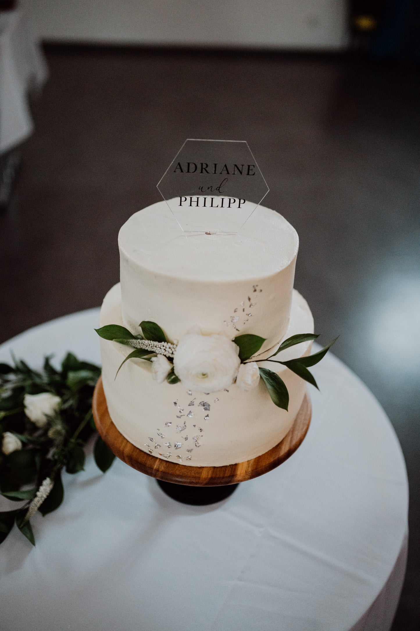 Personalisierter Cake Topper aus Acrylglas | Hexagon Form | Kuchendeko für jeden Anlass